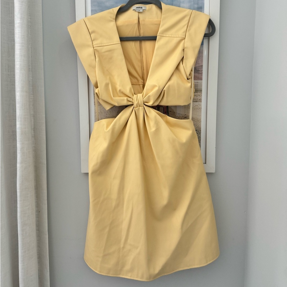 JASON WU VEGAN leather cutout mini dress. Size small